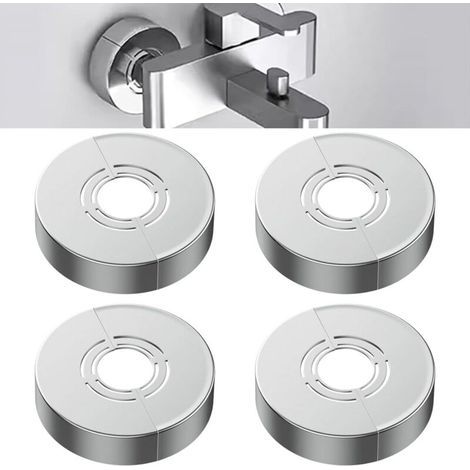 4-Piece Radiator Pipe Cover Set, Decorative Shower Rosettes, 3 Sizes in 1, Heating Pipe Cover Rosettes for Taps, Pipes, Water Lines, Radiators, Showers (1/5)