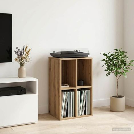 vidaXL Mueble para discos de vinilo Roble artisan Madera de ingeniería (1/5)