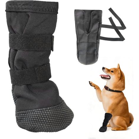 Manchon de protection pour griffes d'animal (taille L) : sangle respirante antidérapante auto-adhésive, convient aux griffes post-opératoires et blessées, noir. (1/5)