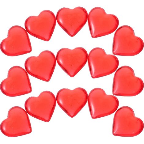 Décorations en Cœur Acrylique Rouge Translucide 500 G, Remplisseur de Vase pour Mariage, Saint-Valentin, Fête et Décoration de Table, Perles Acryliques Décoratives pour Bijoux (1/5)