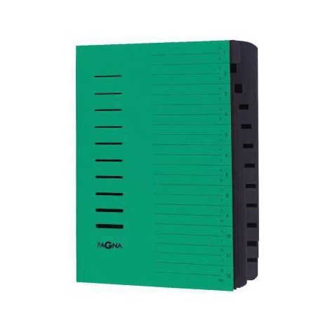 PAGNA Ordnungsmappe 24122-03 DIN A4 12Fächer A-Z/1-12 grün (1/4)
