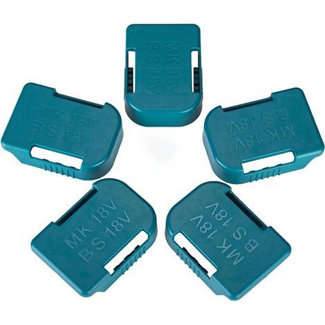 Supports de batterie 18 V – Lot de 5 en ABS robuste, fixation murale, compatibles Makita BL1830/BL1860 & Bosch BAT609/BAT622 (1/5)