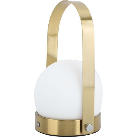 Lanterne LED portable, 3 températures de couleur, intensité variable, rechargeable, lampe de table pour chambre, intérieur et extérieur, couleur or (1/5)