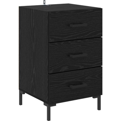 Maison Exclusive - Armadio da Notte Rovere Nero 40 x 40 x 66 cm Legno multistrato