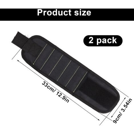 Ce bracelet magnétique pour homme, composé de deux pièces, est doté de 15 aimants puissants et d'une taille ajustable, ce qui en fait un outil idéal pour les artisans, convenant aux ouvriers du bâtime (1/3)