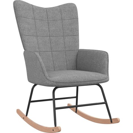 Chaise à bascule,Chaise de relaxation Gris clair Tissu CFW86465 (1/5)