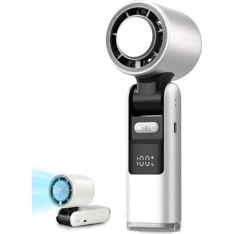 Ventilateur portable Turbo, débit d'air 100 vitesses, rechargeable par USB, jusqu'à 12 heures d'autonomie, ventilateur 3 en 1 avec technologie Air Turbo, ventilateur de refroidissement pour activités (1/5)