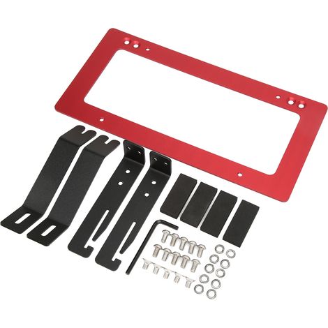 Kit de support de plaque d'immatriculation en alliage d'aluminium de remplacement pour Tesla Model 3 2017-2022 (rouge) (1/5)
