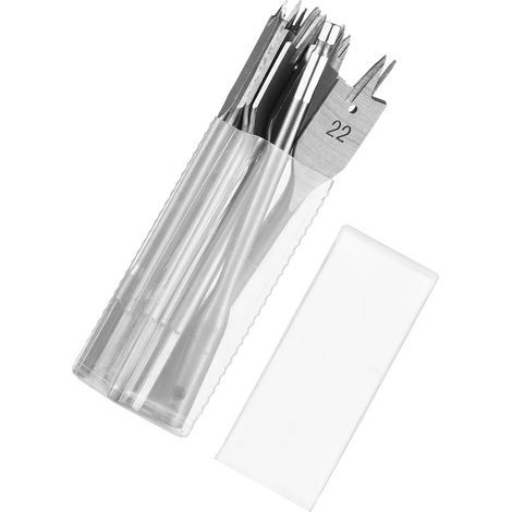 Jeu de Forets à Bois, Forets Brocas Para Madera avec 17 Tailles Différentes de Forets Plats pour Bois Résineux, Bois Dur, Plastique, Caoutchouc, Polyuréthane (Silver 15) (1/5)