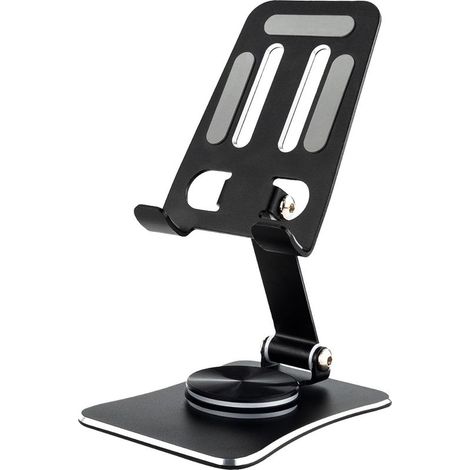 Faltbarer Tisch-Handyständer, 360° drehbare Handyhalterung mit einstellbarer Höhe und Winkel, Smartphone-Halterung aus Aluminium für iPhone, Android und Tablets von 3,5 bis 10,5 Zoll (1/5)