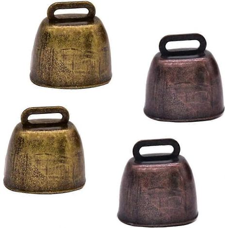 4 Stück Metall-Kuhglocken, Kupferglocken, Schäferglocken, Bauernhofglocken