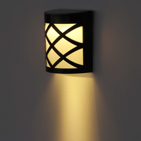 Lampe murale solaire LED étanche à détecteur de mouvement pour jardin extérieur, blanc chaud (1/5)