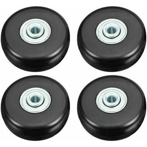 Roulette de valise 50mm – Caoutchouc muet – Charge jusqu'à 51kg – Pack de 4 roulettes pivotantes – Remplacement facile pour bagages (1/5)
