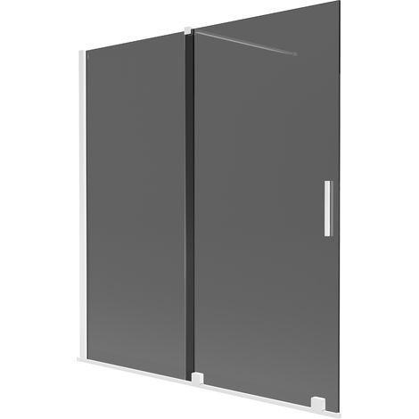 Mexen Velar mampara de bañera corredera de 2 paneles 150 x 150 cm, grafito, blanco - 896-150-000-41-20 (1/2)