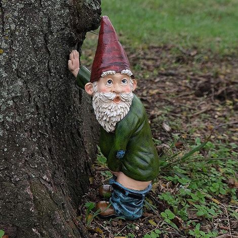 Abcrital – Humorvoller Gartenzwerg aus Polyresin – Höhe 15 cm – Wetterfest – Für drinnen und draußen geeignet (1/3)
