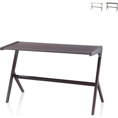 Scrivania ufficio moderna in legno design minimalista Allison - Nero