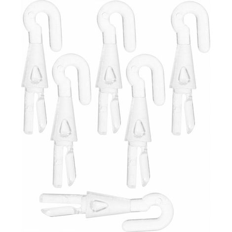 Transparent white Venetian blind rods with replaceable hooks for window opening and splicing. Venetian blind rod hooks and curtain accessories (20 pieces). (1/5)