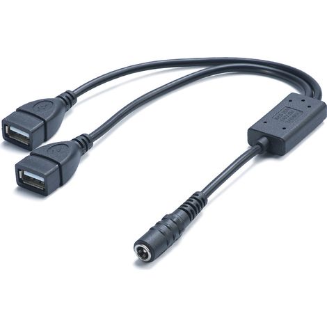 DC 5521-Abwärtswandler (Buchse) auf 2 USB-Netzteile (Buchse), 3A 5521-Lastwandler (Buchse) (1/4)