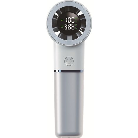 Handheld Portable Fan 100-Speed Powerful Mini Turbo Fan 4500mAh Rechargeable LED Display Pocket Fan for Travel Camping Use-Blue (1/5)