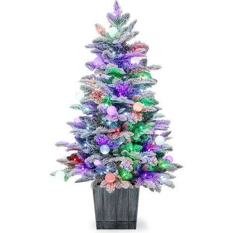 Arbol de navidad artificial de 100 cm con 80 luces led multicolores