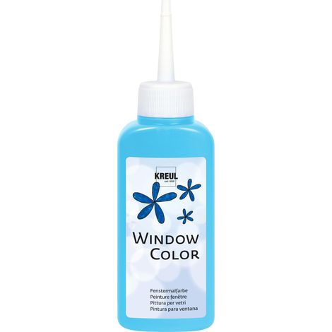 Window Color bleu clair 80 ml, Peinture pour vitres à base d'eau, avec surface structurée, pour verre, miroirs, carrelages et autres surfaces lisses (1/5)