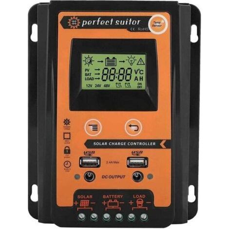Pour solar controller MPPT Régulateur de Charge Solaire 12V / 24V 30A Régulateur de Batterie à Panneau Double Affichage LCD à Cristaux Liquides(30A)—— (1/5)