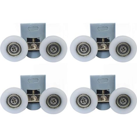 Porte de douche Rouleaux, Lot de 8 glissières de porte de douche/roues/poulies/guides 27 mm de diamètre (1/5)