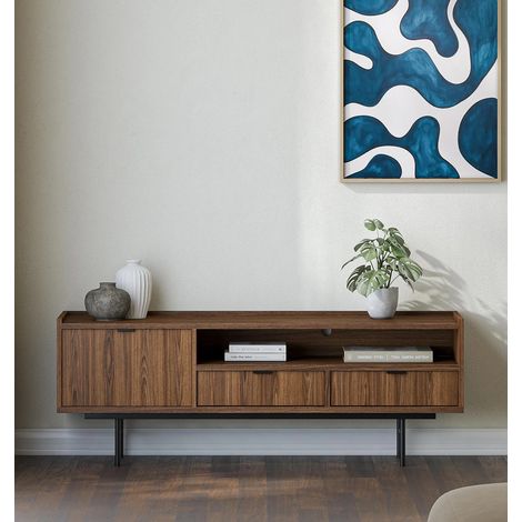 AX LIVING Nordiva Lowboard 150 cm Warmia Walnut Holz TV Möbel Modern