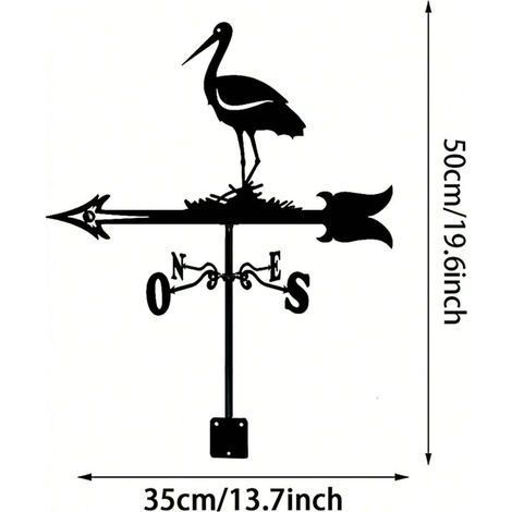 Girouette décorative en forme de grue, installée sur le toit, utilisée comme girouette extérieure pour la cour (1/5)