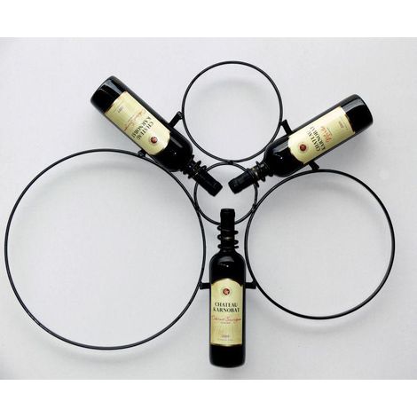 Weinregal "Black Mystery" Flaschenständer Metall 80 cm Flaschenhalter Wandregal