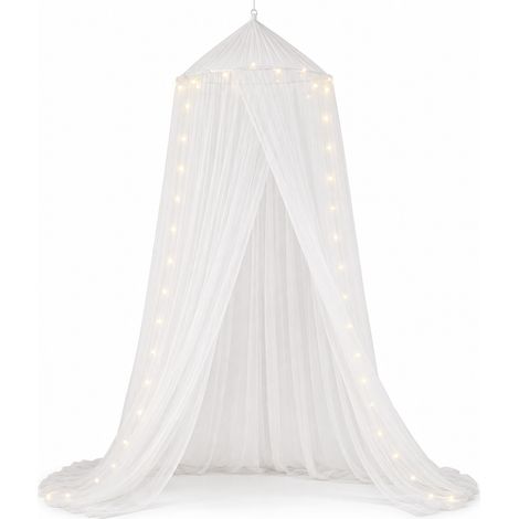Moustiquaire Baldaquin sans Installation pour Lit Blanc 150 cm (1/5)