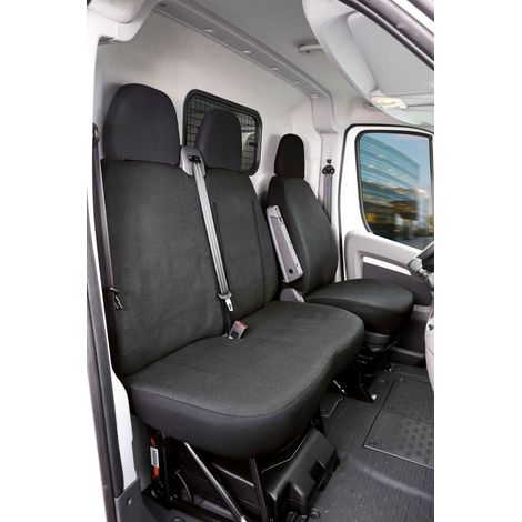 Passform Sitzbezug aus Stoff kompatibel mit Fiat Ducato, Einzelsitz Armlehne innen & Doppelbank (1/5)