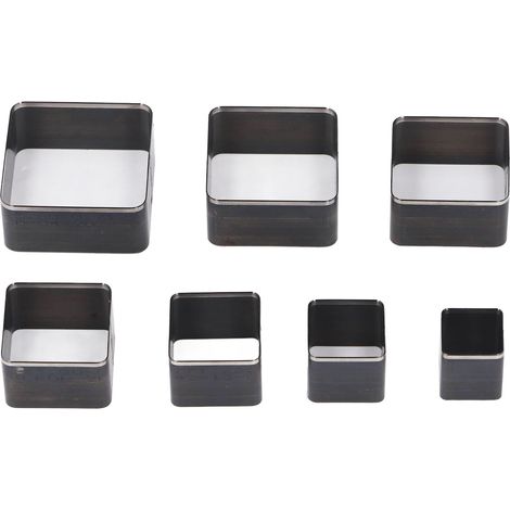 Lot de 7 matrices de découpe cuir acier allié rectangulaire 20 25 30 35 40 45 50 mm côté (1/5)