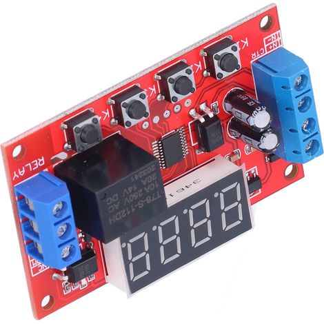 Module relais 12 V, temporisation numérique, interrupteur de déclenchement programmable, isolation par optocoupleur (1/5)