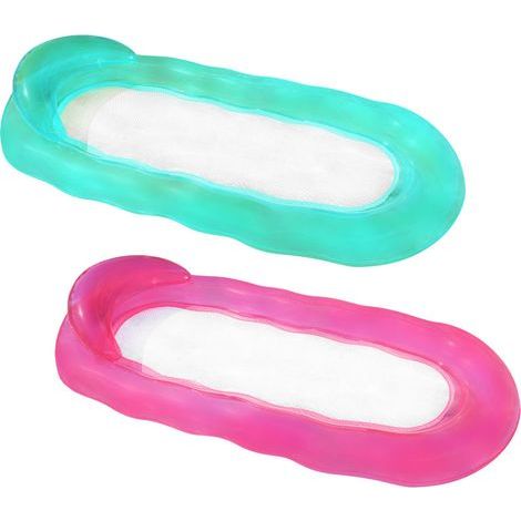 Bain de soleil, chaise de natation gonflable, tapis de natation, transat aquatique (vert) (1/2)