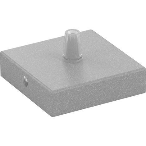 Rosone Quadrato Metallo Grigio 1 Foro 8X8Cm