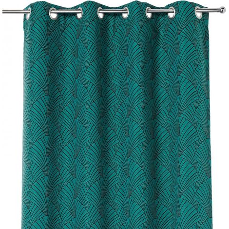 Rideau art deco vert foncé - 135x250cm - Vert foncé