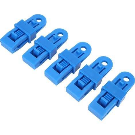 Lot de 5 pinces de camping extérieur pour fixation de tente, clips en plastique pour suspendre et organiser vêtements (1/5)
