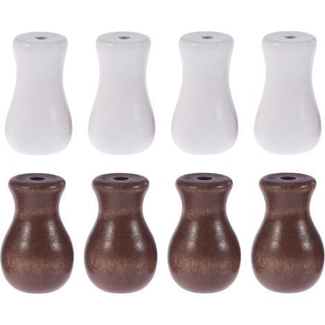Knob Bois - Accessoire Pour Rideaux Et Stores - 2 5 X 2 5 X 3 Cm - Blanc - Lot De 8