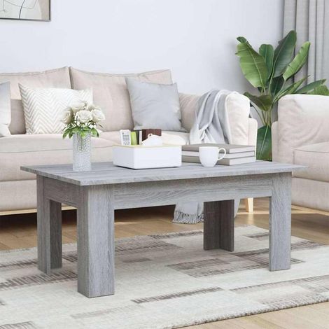 vidaXL Mesa de centro de madera contrachapada gris Sonoma 100x60x42 cm (1/5)
