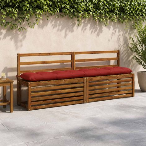 vidaXL Cojín de banco VIANEN 100% Poliéster Rojo 200 x 30 x 12 cm (1/2)