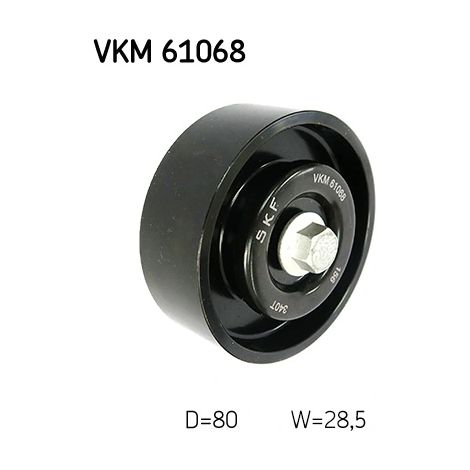 Poulie renvoi/transmission, courroie trapézoïdale à nervures SKF VKM 61068