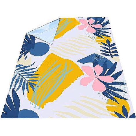 Couverture de plage imperméable imprimée en tissu Oxford, tapis de jeu portable pour la randonnée, les pique-niques et le camping.