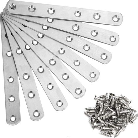 （8Pcs） Plaques d'assemblage perforée plates Plaques de raccord, Plaques de connexion, Supports de Fixation Droits Plats Métalliques (1/5)