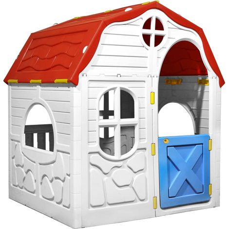 Area giochi pieghevole con porta e finestre funzionali 96 x 61 x 115 cm 020005103