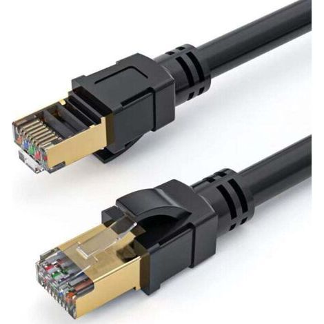 20M Câble Ethernet Cat 8 , ,Câble Ethernet LAN RJ45 Cordon de Brassage Internet 40Gbps 2000MHz pour Commutateur,Routeur,Modem,Panneau de Brassage,PC (1/5)