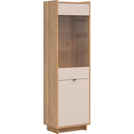 Vitrine 2 portes Donna Cachemire et Bois (1/5)