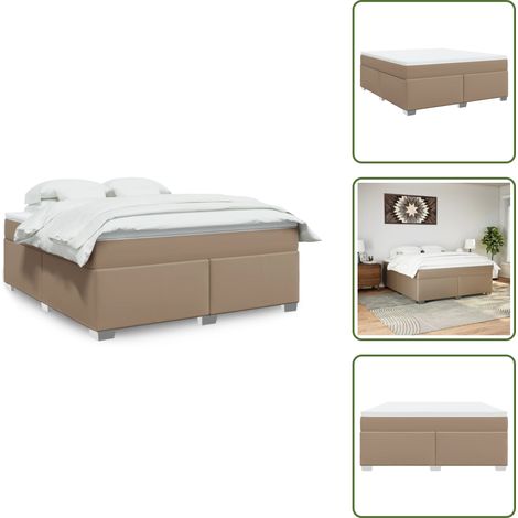 The Living Store Sommier à lattes de lit avec matelas Cappuccino 180x200 cm - Matelas à ressorts ensachés (1/5)