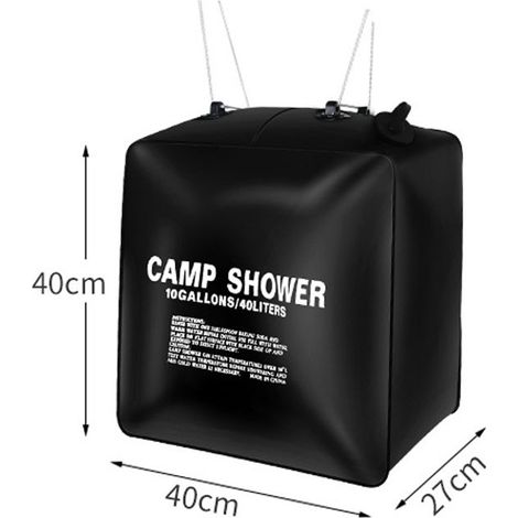 Sac de Douche Solaire, 40L Sac de Douche Solaire Sac d'eau Baignade chauffée à l'énergie Douche de Camping extérieure chauffée à l'énergie Solaire (1/4)