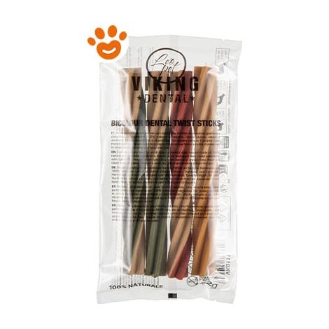 Leopet Viking Dog Snack Dental Twist Bicolore - Confezione 4 Pezzi - Snack
